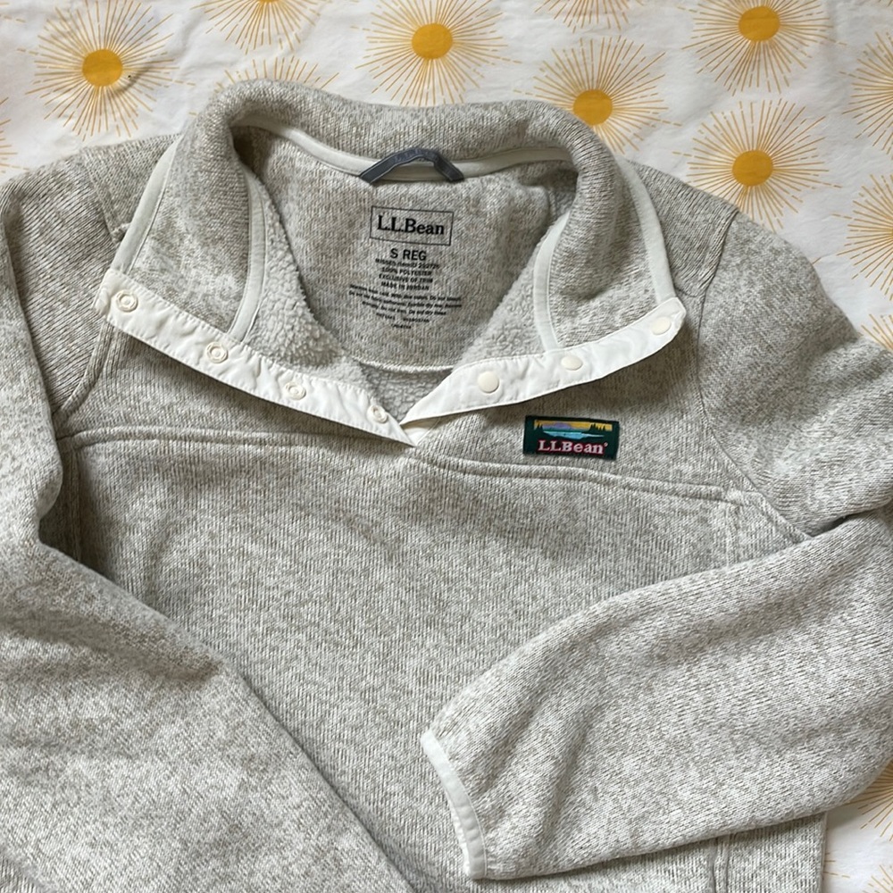 LLBean sweater quarter snap